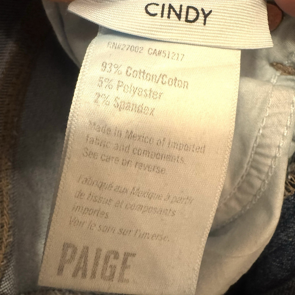 NWT Paige Cindy High Rise Straight Jeans Size:26 Distressed Raw Hem Cropped - Picture 16 of 16